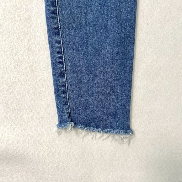 MOTHER Stunner Zip Ankle Step Fray Jeans Stretch Denim Happy Pill size 34 - Picture 9 of 15